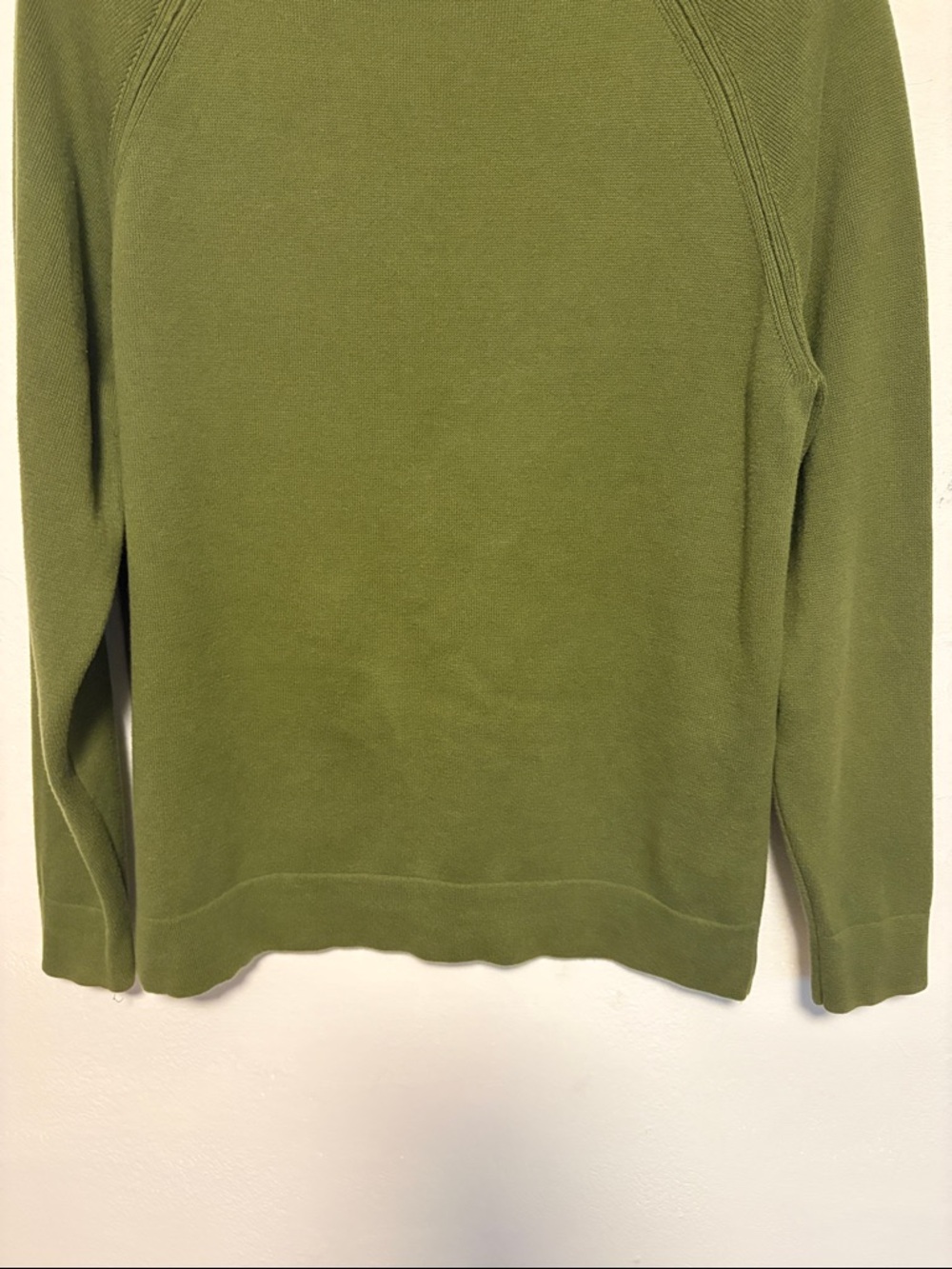 Zara Men's Olive Green Raglan Sleeve Knit Sweater - Picture 6 of 8